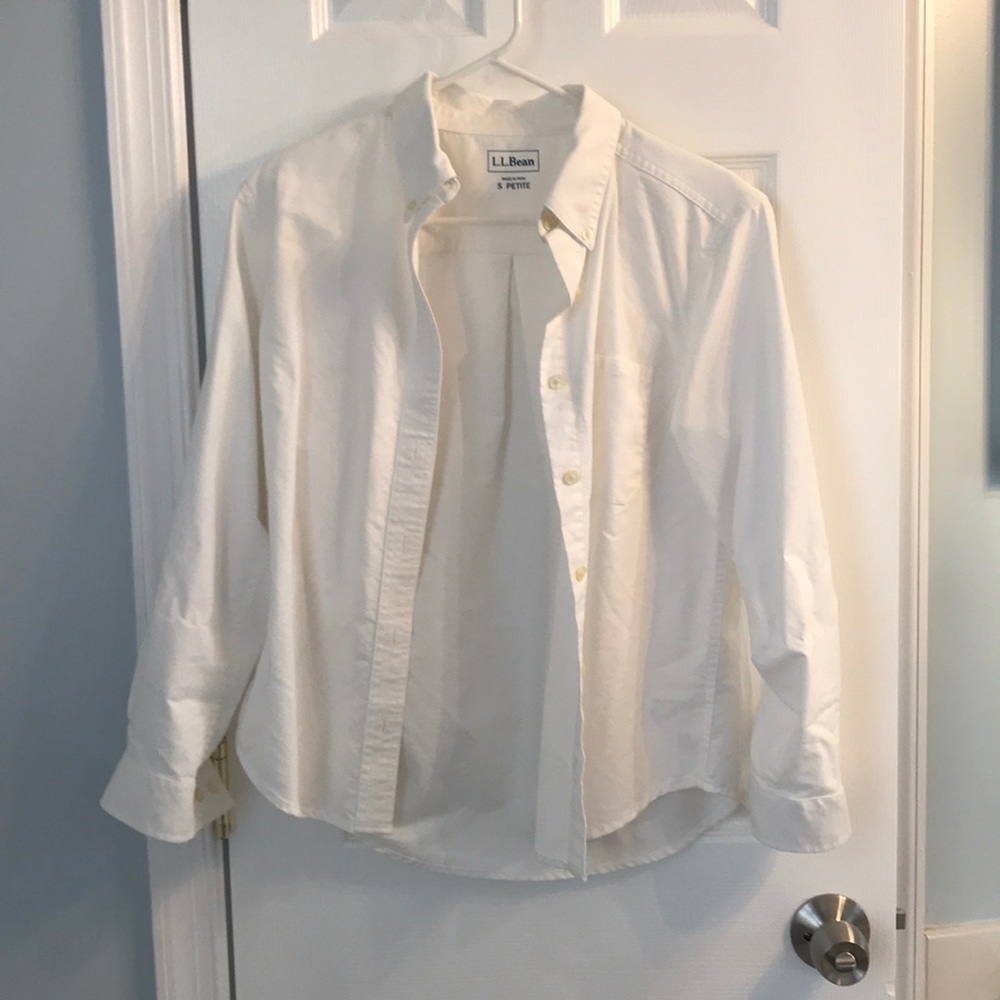 LL Bean white button up